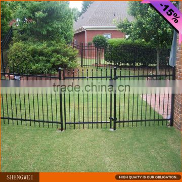 Powder coated metal picket fence