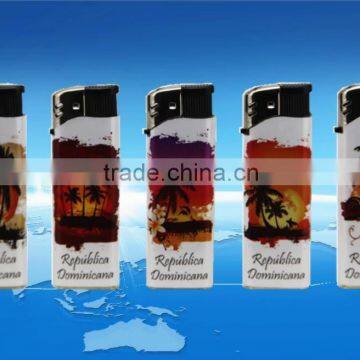 High Quality Disposable or Refillable Electronic Plstic Gas Lighter FH-809 With Wrpped Sticker photo-2