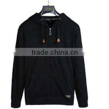 2016 OEM custom longline wholesale blank zip up hoodies men with factory price