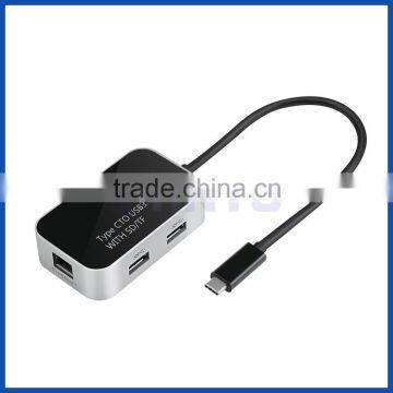 Multifunction 5-in-1 USB Type C Female to 2 Ports USB 3.0 Hub With TF/SD Card Reader + RJ45 10/100/1000Mbps Gigabit Lan Adapter photo-4