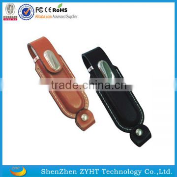 free logo china product leather usb flash drive