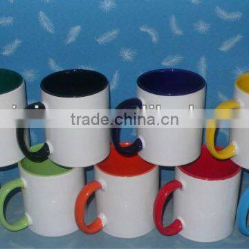 Internal and handle colored sublimation mug ceramic