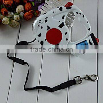 New 2016 Pet Traction Comes Empty Garbage Bags Triple Automatic Retractable Dog Leash With LED Light Pet Traction 4 Colored 4.5m