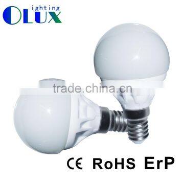 LED G45 E14 led globe Ceramic 3w 250Im G45 led bulb lamp,CE,ROHS,LVD,EMC COMPETITIVE,CHEAP COST