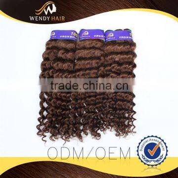 DEEP CURL cheap malaysian human hair weaving for foreign trade