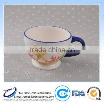 hand painting colour Ceramic coffer Cup sea style