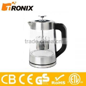 2016 NEW IDEA 1.7L LED ILLUSTRATION STAINLESS STEEL ELECTRIC GLASS TEA MAKER KETTLE