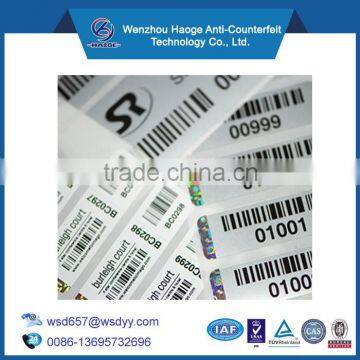 High security hot stamping hologram sticker,Hologram with Overprinting,barcode hologram sticker