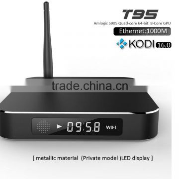 T95 Amlogic S905 4k M8 Android TV Box , Quad core TV Android Box with Android 5.1 OS, Kodi16.0 install Free Movies TV Box