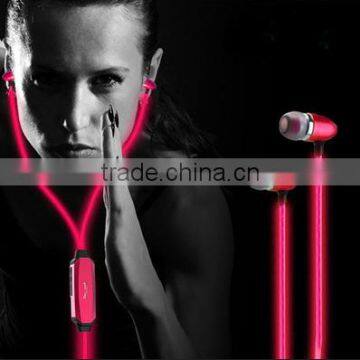 EL wire laser earphone led headphone mp3