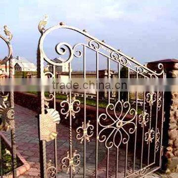 fancy painted wrought iron double driveway outdoor gate