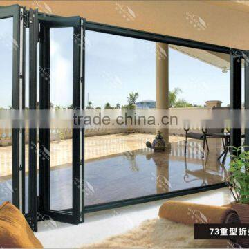 Valenmis tempered glassdoor,aluminum frame folding door/Double glazing aluminium bifold door