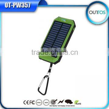 Super fast portable mobile phone charger 8000mah dual usb portable solar panel power bank