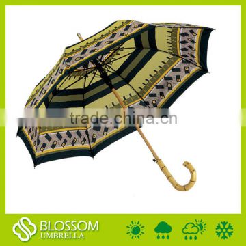 Bamboo handle solar custom umbrella