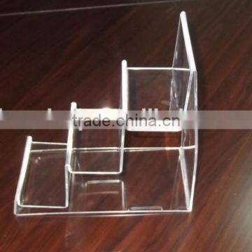 Triple layer acrylic wallet display racks for retail