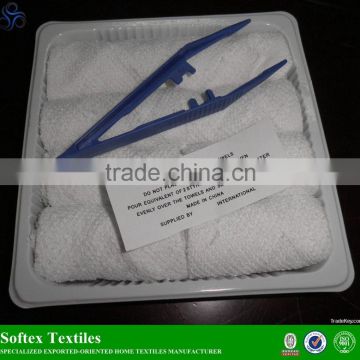 oshibori disposable small white cotton hot towel for freight