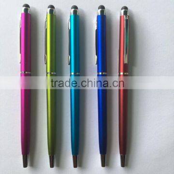 promotional/ advertising cheap stylus slim metallic ball pen