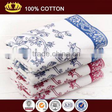 chinese style printing 100%cotton blue and white porcelain face towel