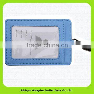 Guangzhou factory fashion leather lanyard id card badge holder Id Card Working Card Badge Holder