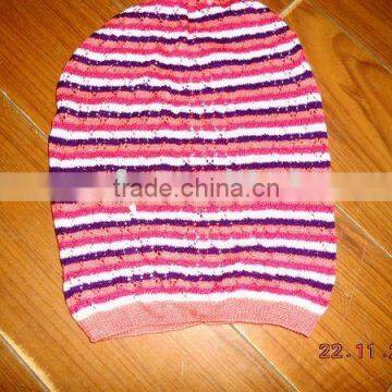 Fashion Lady Stripe Knitted Beanie