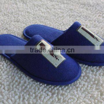 cheap blue non-slip hotel terry slipper