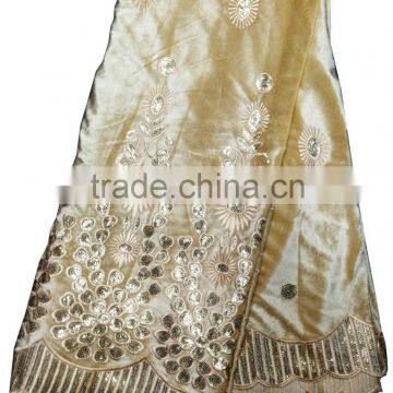 Classical Design Bule Color Indian Velvet Lace Fabric for Dress photo-2