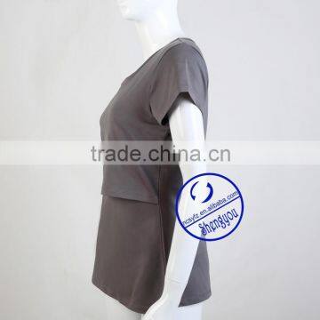 Custom Short Sleeve Maternity Clothes Wear Breastfeeding Top Nursing Wholesale China Supplier's Choice photo-4