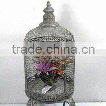 090246F-round metal wire cage plant holder