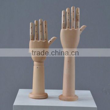 wooden window display mannequin hand