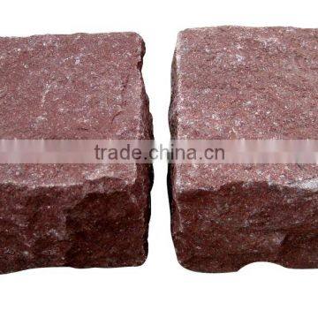 all sides natural split red porphyry blocks