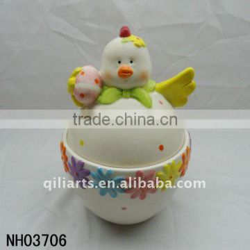 handmade ceramic chicken candy storage jars