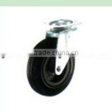 Black Rubber Waste Bin Wheel, PP Hub, Plain Bearing (Series 81)