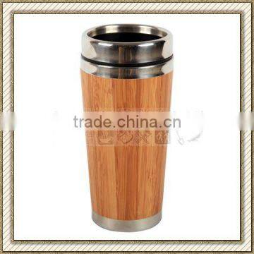 400ml stainless steel wooden coffee mug / bamboo coffee mug