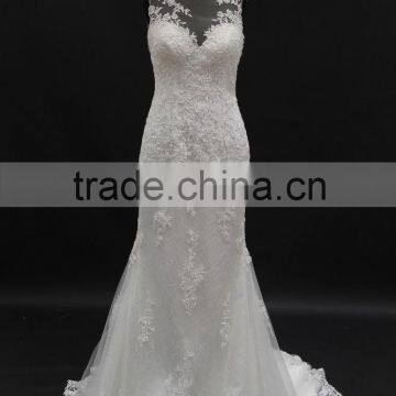 new popular style! Suprise lace design pattern with sexy back bridal dress