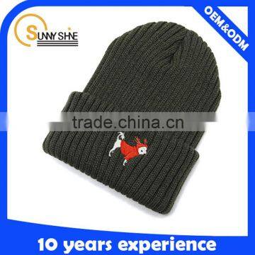 Wholesale 2015 Hot Knitted Beanie Custom Knit Striped Beanie Hat