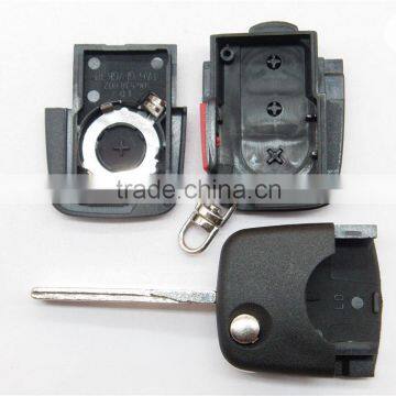 Remote key fob for VW 3+1 button flip remote blank key shell with 2032 battery(round