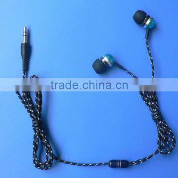 3.5mm stereo braided wire earphone earbuds and headphone for mp3