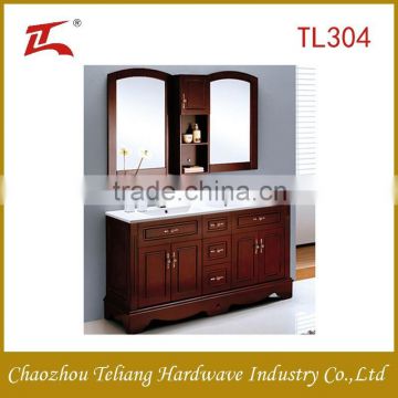 manufacturer double mirror wooden European furniture bathroom vanity