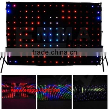 RGB LED vision curtain for show with fireproof black velvet