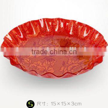 Small Size Food Safe Round Transparent Acrylic Fruit Plate Dry Fruit Plate