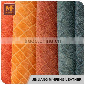 Multi color high quality embossed for handbag shoes pu leather material