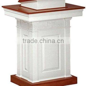 Two-tone style White all-Stained wooden carved church door Pulpit with one shelf/classroom Pulpit,office Pulpit