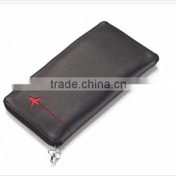 direct factory sale leather cheque holder/leather passport holder/leather cheque holder with custom logo