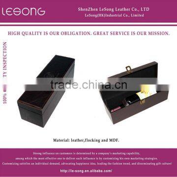 Antique Dark Color Faux Leather Wine Gift Box/Wooden Wine Case