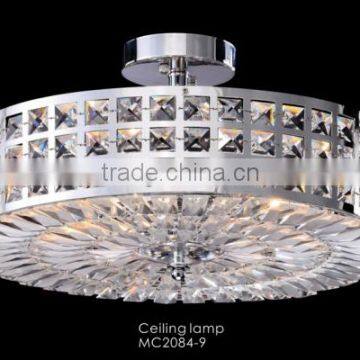 Zhongshan contemporary handmade fixture for ceiling lamps with stainless steel and crystals decoration MC2084-9