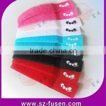 Hot Sale Magic Tape Cable Tie Colorful Hook and Loop Battery Ties With Logo Print photo-2
