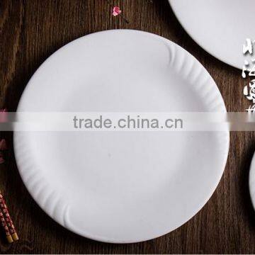 New bone china tableware dinner white round plate and dish for wedding restaurant