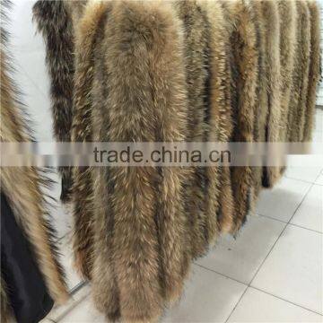 Factory direct supply Fluffy 100% Real Raccoon Fur Trim for Hood