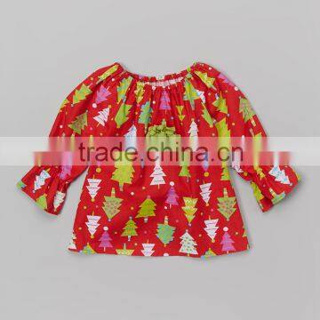 New Fashion Autumn Girls O-Neck Digital Printing Christmas Tree Pattern Girl Dress Z-GD80724-23