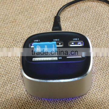 Square Shape All In One SD TF MS M2 Card Reader With Hub photo-4